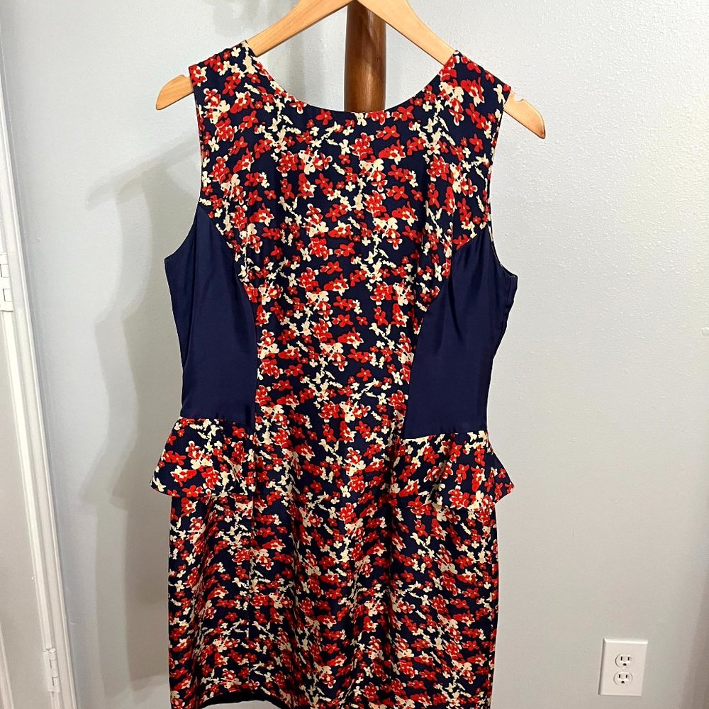 (Anthro) Kachel Peplum silk dress